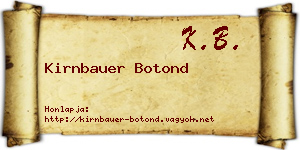 Kirnbauer Botond névjegykártya